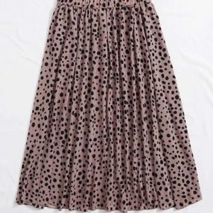 Shein beige dot patterned maxi skirt